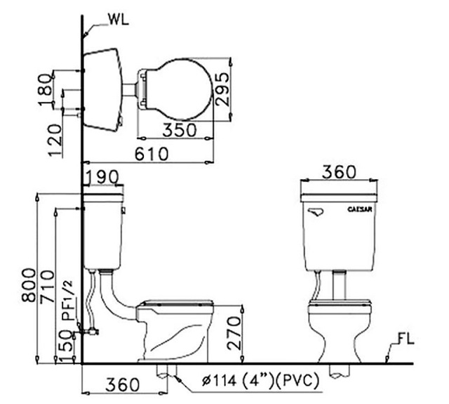 Kích thước bồn cầu vệ sinh trẻ em