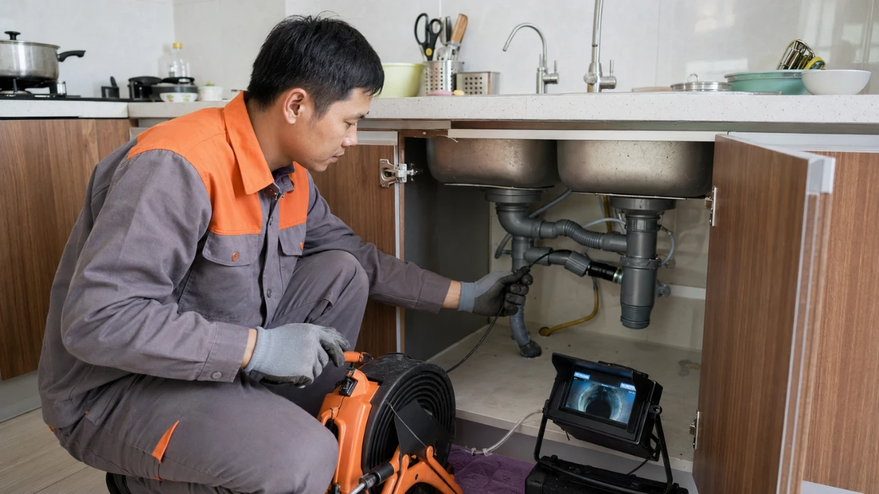 Kiểm tra đường ống bồn rửa để xác định vị trí dầu mỡ và cặn bẩn tích tụ. Kiểm tra đường ống bồn rửa để xác định vị trí dầu mỡ và cặn bẩn tích tụ.